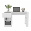 Pemberly Row One Drawer Home Desk with Shelves 47.2in in White