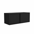 Pemberly Row 32in Wall Mounted Cabinet with Sliding Doors in Dark Wengue