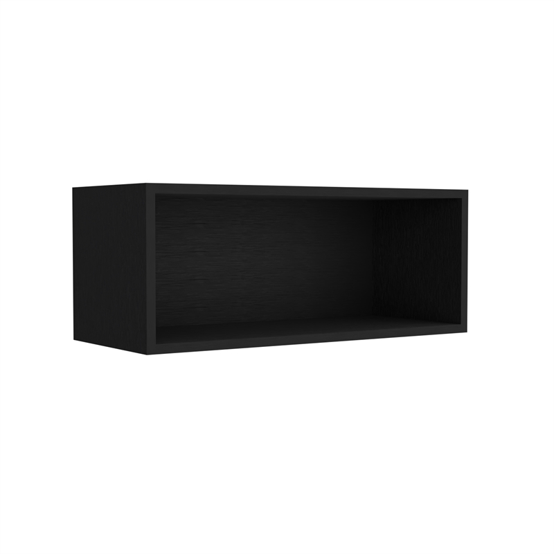 Pemberly Row 30in Open Wall Shelf Storage Cabinet in Dark Wengue