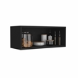 Pemberly Row 30in Open Wall Shelf Storage Cabinet in Dark Wengue
