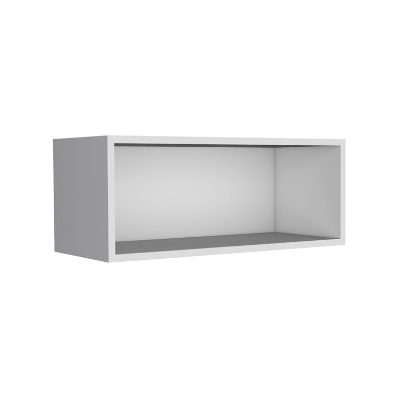 Pemberly Row 30in Open Wall Shelf Cabinet 12.5in Deep in White
