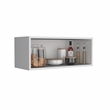 Pemberly Row 30in Open Wall Shelf Cabinet 12.5in Deep in White