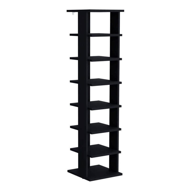 Pemberly Row 8 Tier Vertical Shoe Rack Tower 48.7in High in Black