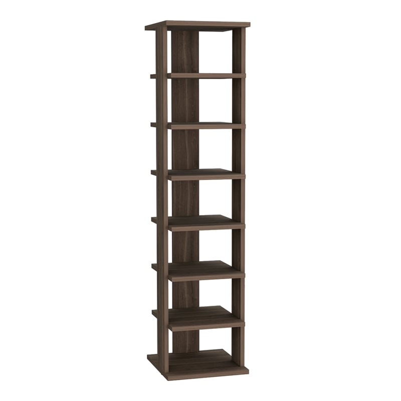 Pemberly Row 8 Tier Vertical Shoe Rack Tower 48.7in High in Brown