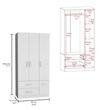 Pemberly Row 4 Door Bedroom Wardrobe Armoire 71in High in White