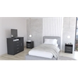 Pemberly Row 3 Piece Bedroom Set Dresser and 2 Nightstands in Black