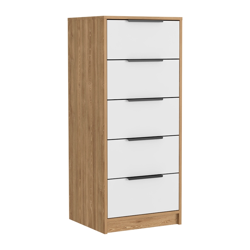 Pemberly Row 2 Piece Bedroom Set 2 Dressers in White and Pine