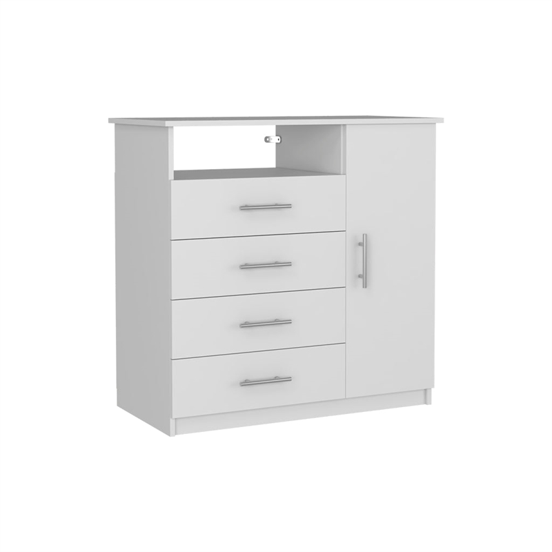 Pemberly Row 2 Piece Bedroom Set 2 Dressers in White and Pine