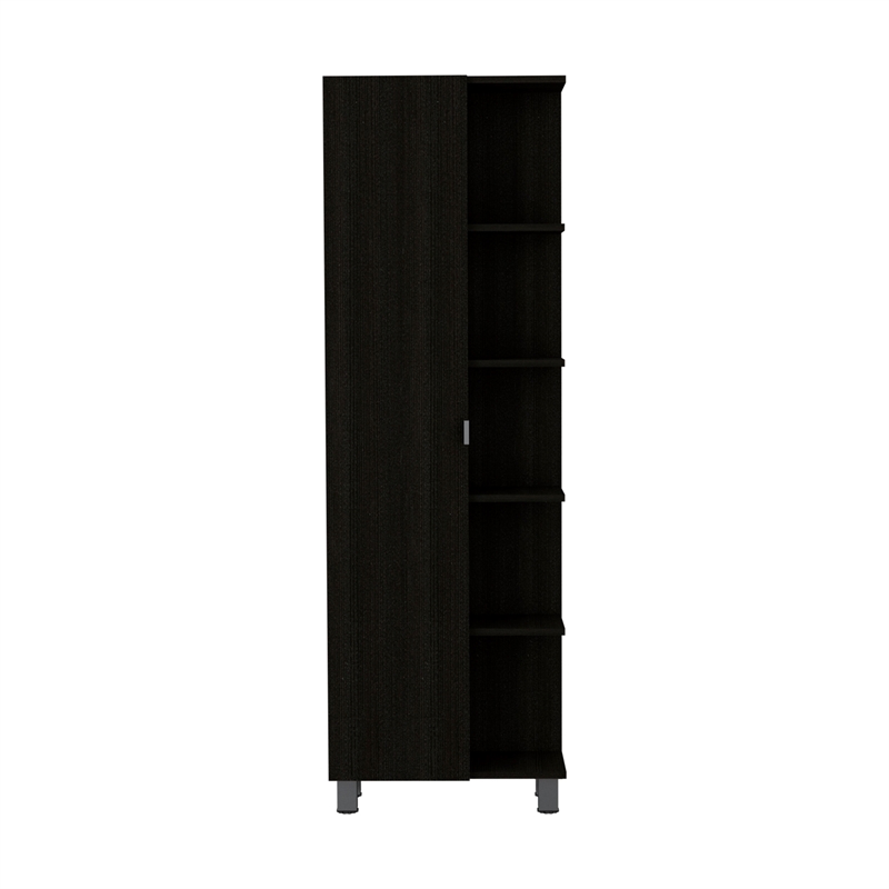 Pemberly Row 2 Piece Bathroom Set Linen and Medicine Cabinet in Black