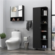 Pemberly Row 2 Piece Bathroom Set Linen and Medicine Cabinet in Black