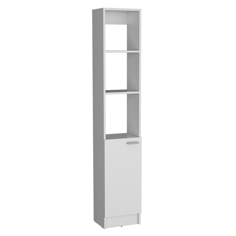Pemberly Row Tall Linen Storage Cabinet 70.8in High in White
