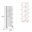 Pemberly Row Linen Bathroom Cabinet with 7 Open Shelves in White