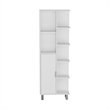 Pemberly Row Linen Bathroom Cabinet with 7 Open Shelves in White