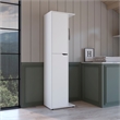 Pemberly Row Tall Broom and Mop Storage Cabinet Closet in White