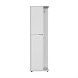 Pemberly Row Tall Broom and Mop Storage Cabinet Closet in White