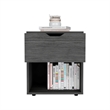 Pemberly Row Nightstand with Drawer and Open Shelf in Light Gray