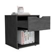 Pemberly Row Nightstand with Drawer and Open Shelf in Light Gray