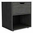 Pemberly Row Nightstand with Drawer and Open Shelf in Light Gray