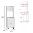 Pemberly Row Tall Kitchen Pantry Cabinet 66.6in High in White