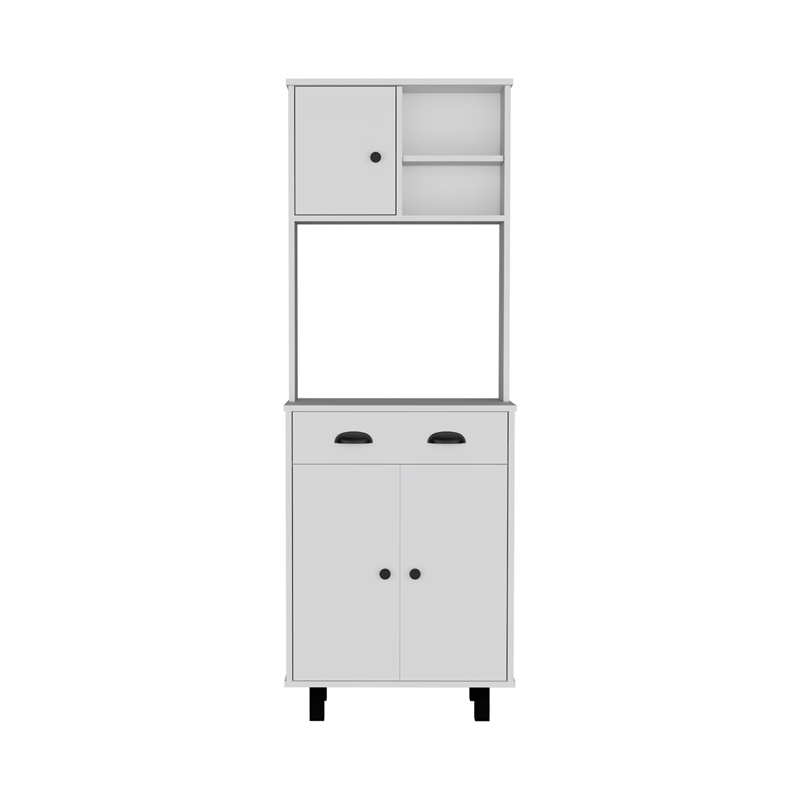 Pemberly Row Tall Kitchen Pantry Cabinet 66.6in High in White