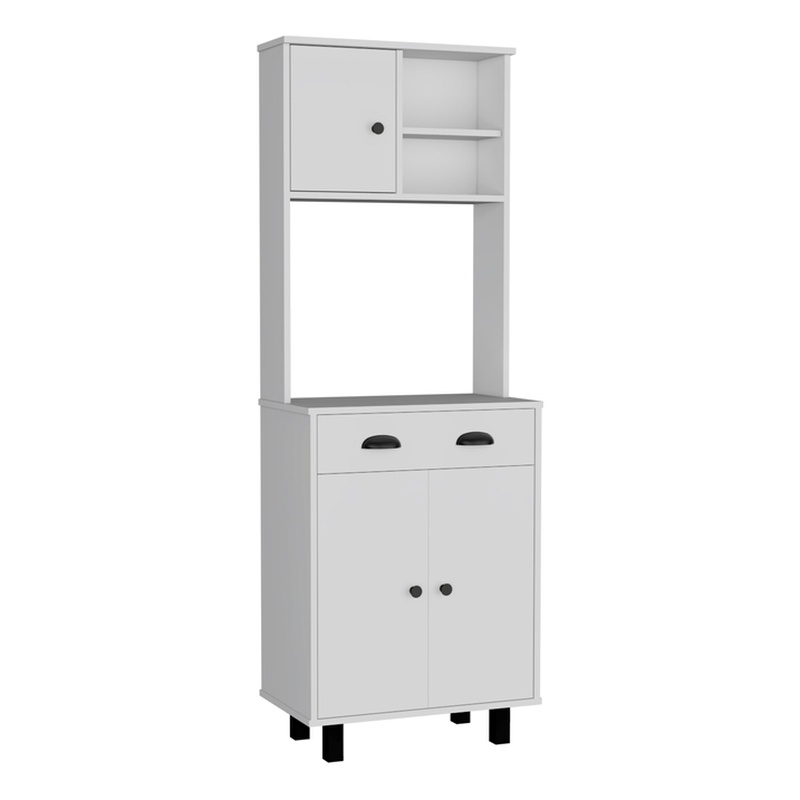 Pemberly Row Tall Kitchen Pantry Cabinet 66.6in High in White