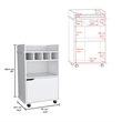 Pemberly Row Bar Cart with Wine Cubbies and Shelves 35in High in White