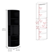Pemberly Row Corner Bar Cabinet with Wine Storage 70.8in in Black