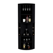 Pemberly Row Corner Bar Cabinet with Wine Storage 70.8in in Black