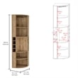Pemberly Row Corner Bar Cabinet with Wine Storage 70.8in in Beige