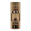 Pemberly Row Corner Bar Cabinet with Wine Storage 70.8in in Beige