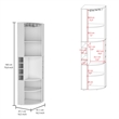 Pemberly Row Corner Bar Cabinet with Wine Storage 70.8in in White