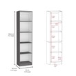 Pemberly Row 3 Piece Bookcase Set 71in Tall in Matt Gray and White