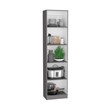 Pemberly Row 3 Piece Bookcase Set 71in Tall in Matt Gray and White