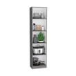 Pemberly Row 3 Piece Bookcase Set 71in Tall in Matt Gray and White