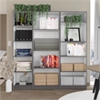Pemberly Row 3 Piece Bookcase Set 71in Tall in Matt Gray and White