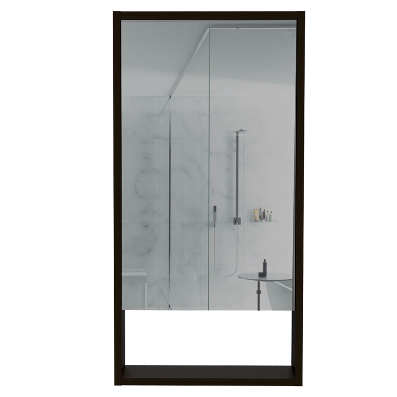 Pemberly Row 2 Piece Bathroom Set Linen and Medicine Cabinet in Black