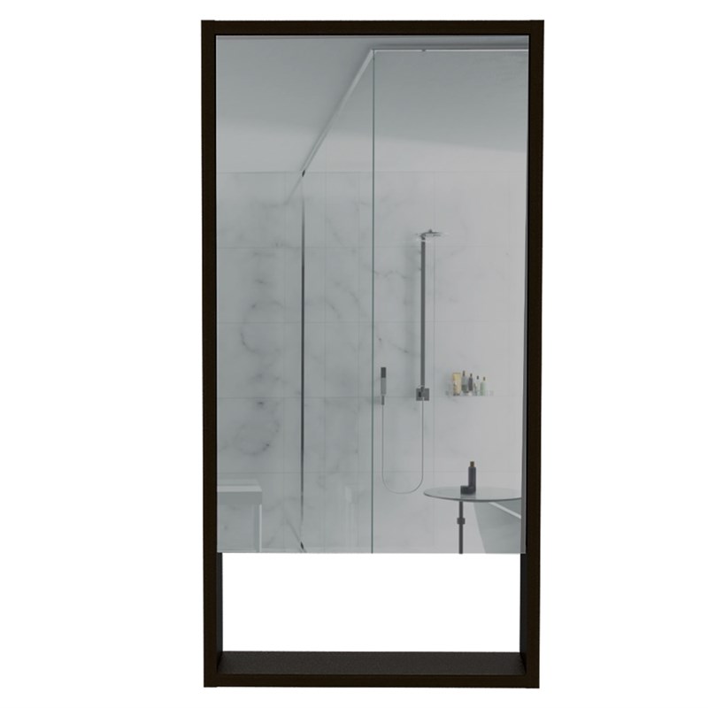 Pemberly Row 2 Piece Bathroom Set Linen and Medicine Cabinet in Black