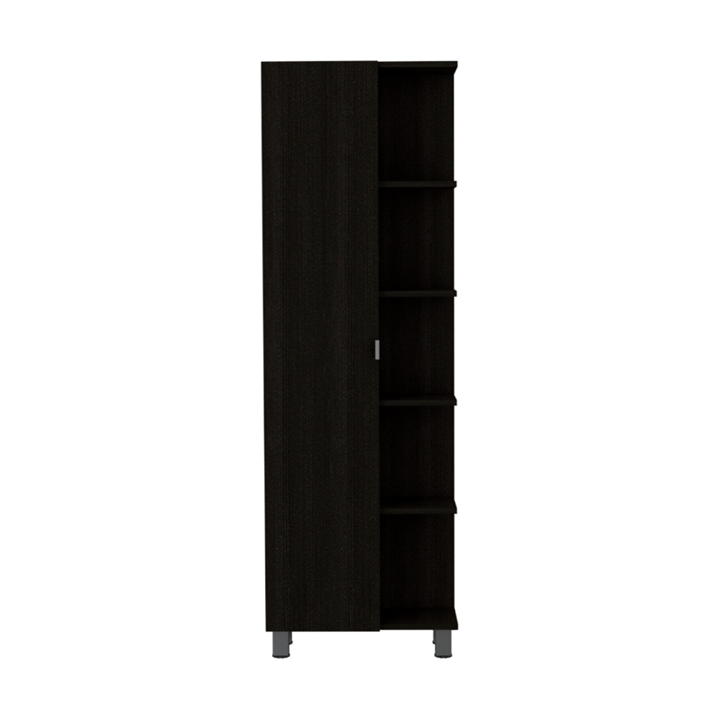 Pemberly Row 2 Piece Bathroom Set Linen and Medicine Cabinet in Black