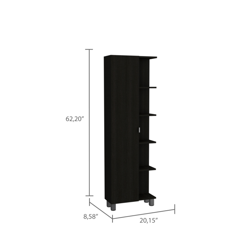 Pemberly Row 2 Piece Bathroom Set Linen and Medicine Cabinet in Black