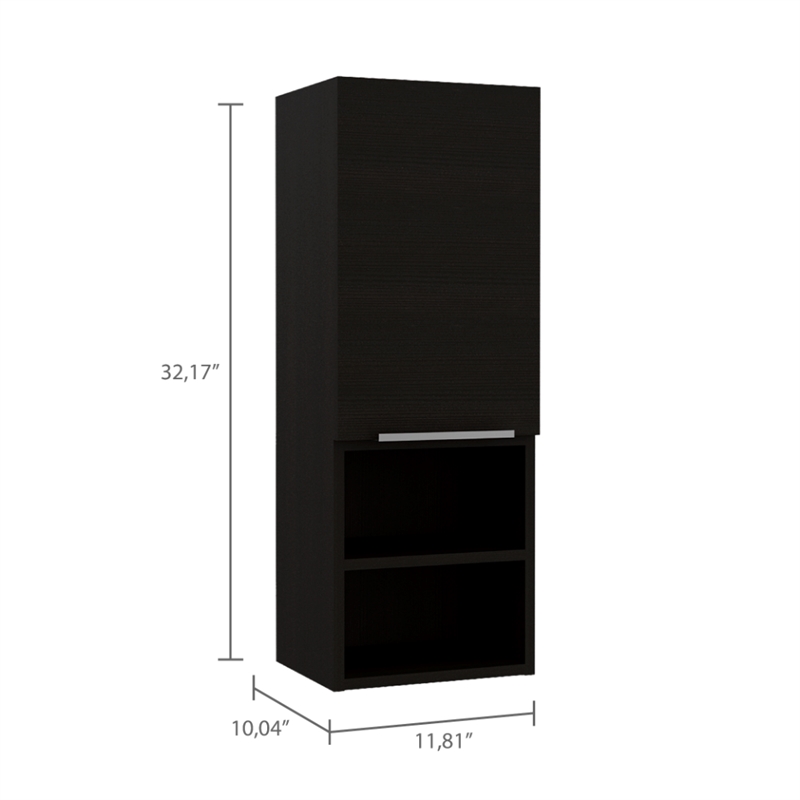 Pemberly Row 2 Piece Bathroom Set Linen and Medicine Cabinet in Black