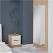 Pemberly Row 2 Piece Bedroom Set Shoe Rack and Nightstand in Multi-Color