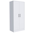 Pemberly Row 3 Piece Bedroom Set Armoire and 2 Nightstands in White