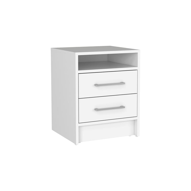 Pemberly Row 3 Piece Bedroom Set Armoire and 2 Nightstands in White