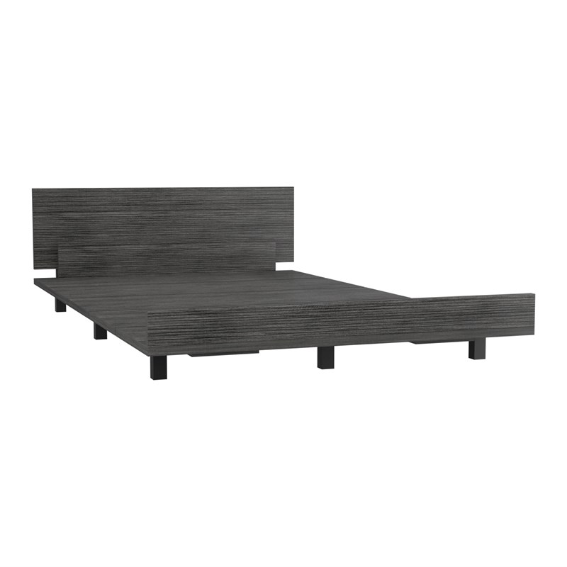 Pemberly Row Twin Bed Frame with Headboard 47in Wide in Gray