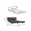 Pemberly Row Twin Bed Frame with Headboard 47in Wide in Gray