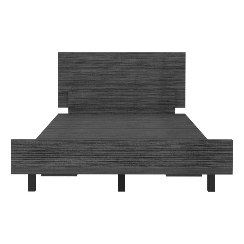 Pemberly Row Twin Bed Frame with Headboard 47in Wide in Gray