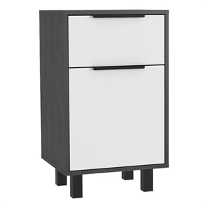 Pemberly Row Nightstand with Drawer and Cabinet in Multi-Color