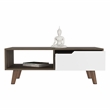Pemberly Row Coffee Table with Drawer and Shelf 39.6in in Dark Brown