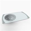 Pemberly Row Plastic Cutting Board with Strainer in White and Grey