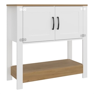 Pemberly Row Compact Coffee Station Sideboard with Cabinet in White